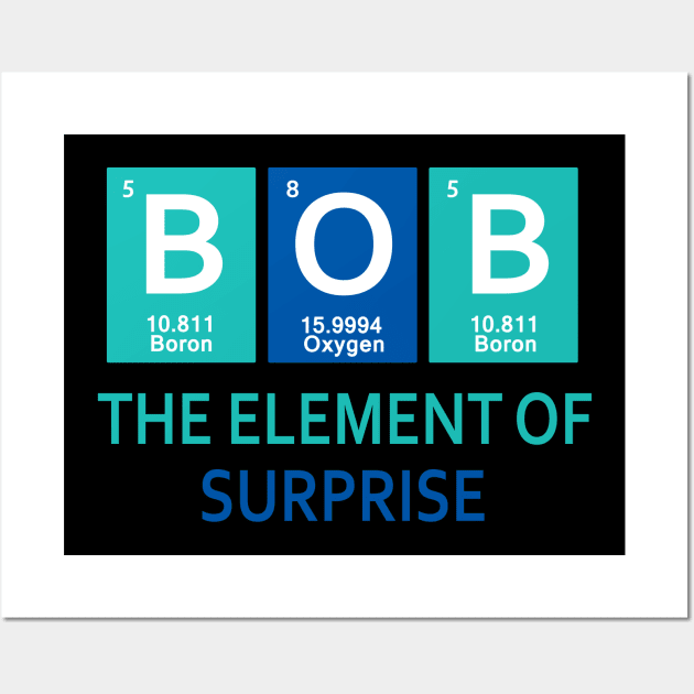 I'm Bob The element of surprise Periodic table gift funny Wall Art by BOB